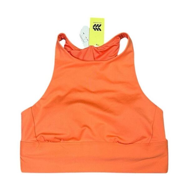 All in Motion Women's High Neck Sports Bra Orange Size M Activewear - Picture 1 of 7
